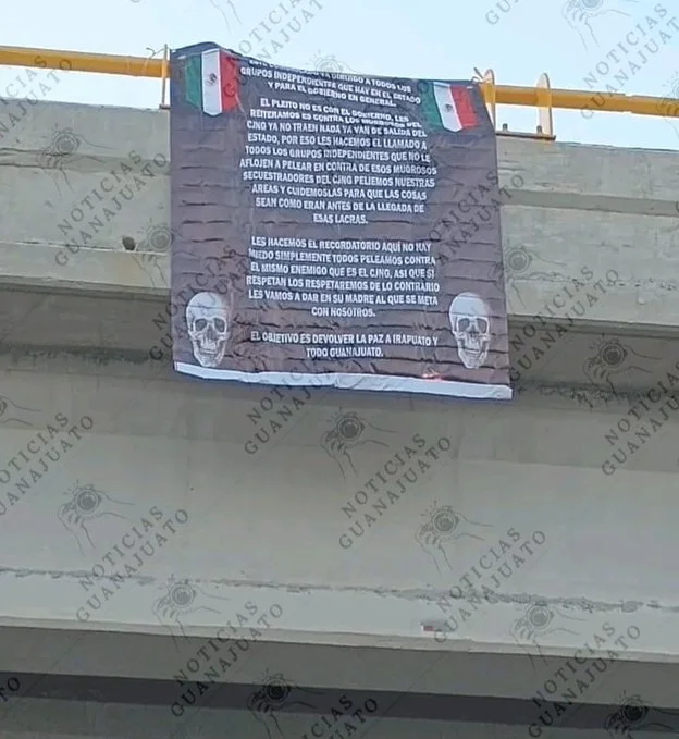 ¡Alerta en Guanajuato! Aparecen narcomantas con mensajes inquietantes